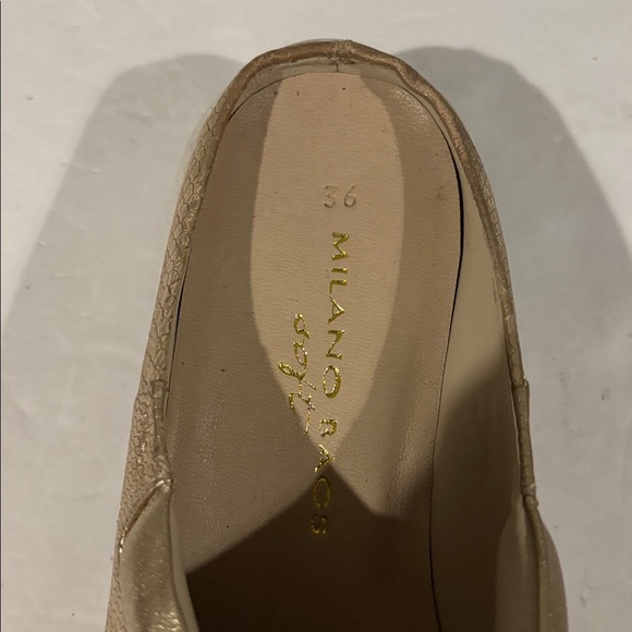 Milano Bags Soft Gold Snake Print Mules - Size 36 Euro - Picture 2 of 7